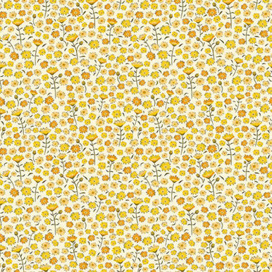 Yellow Digital Daisy Lovelies 44"/45" Cotton Fabric Per Yard