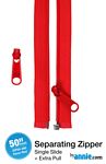 Atom Red-50in Separating Zipper + Extra slide -byAnnie