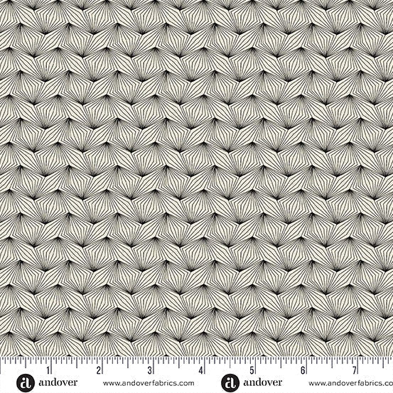 Zig Zag Cream Black Nightfall 44"/45" Cotton Fabric Per Yard