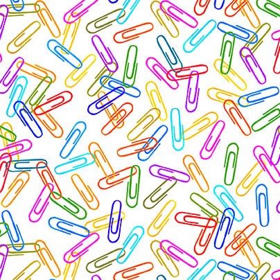 White Rainbow Paperclips Books are Magic Cotton 44"/45" Fabric Per Yard