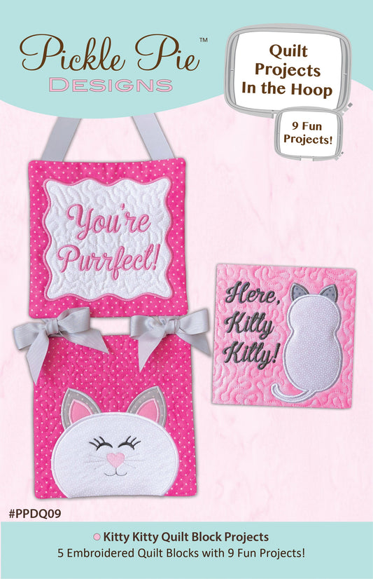 Kitty Kitty Quilt Block Projects In the Hoop Embroidery Design Collection