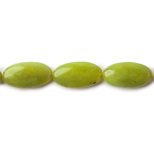 Green Serpentine Plain Oval Beads