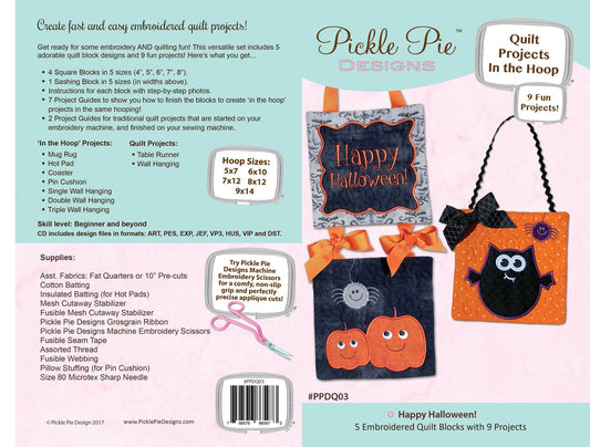 Happy Halloween! Quilt Projects In the Hoop Embroidery Design Collection