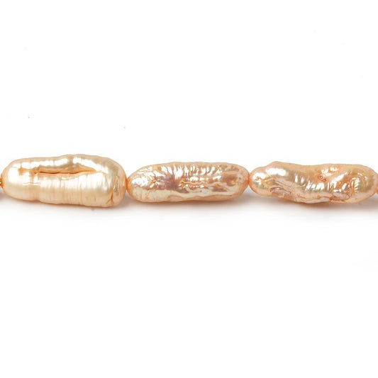 Latte Straight Drill Biwa Freshwater Pearl 14 inch 24 pieces 6x15mm