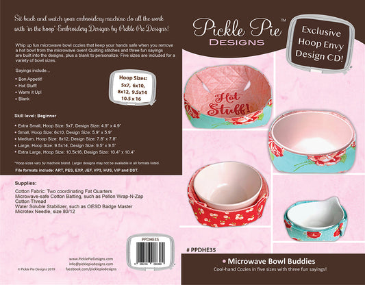 Microwave Bowl Buddies In the Hoop Embroidery Design Collection