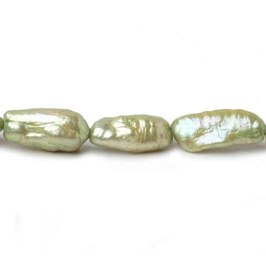 Mint Green Freshwater Pearl Straight Drill Biwa