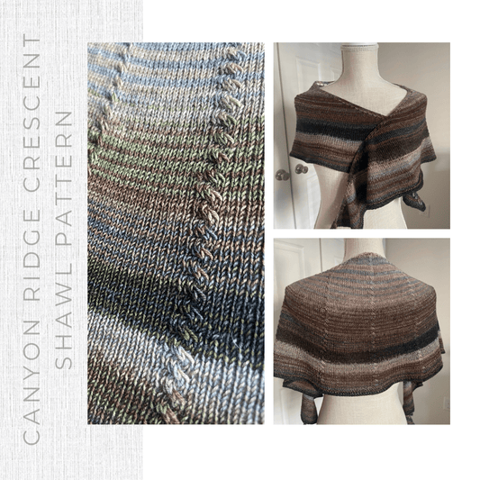 Canyon Ridge Crescent Shawl Pattern - Digital pattern
