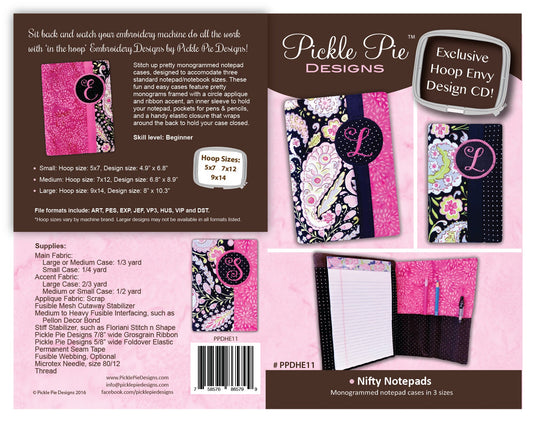 Nifty Notepads In the Hoop Embroidery Design Collection
