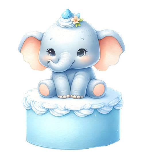 Baby Boy Elephant Fabric Panel 41