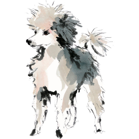 Handdrawn Doodle Dog Fabric Panel 18