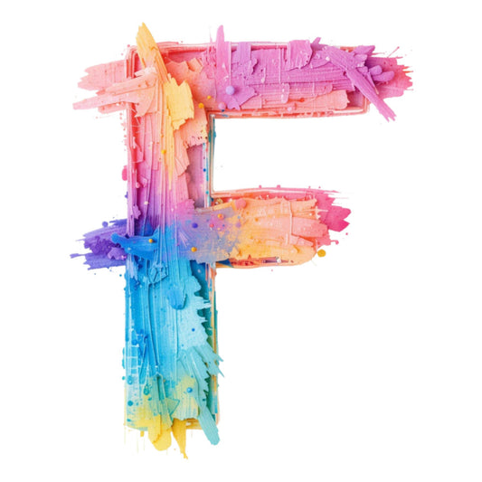 Brushstroke Alphabet Fabric Panel 7