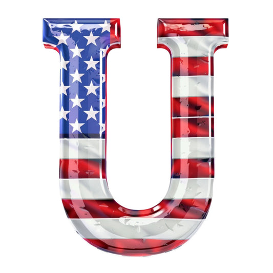 Grunge American Flag Alphabet Fabric Panel 2