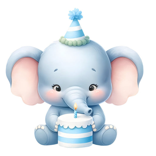 Baby Boy Elephant Fabric Panel 42