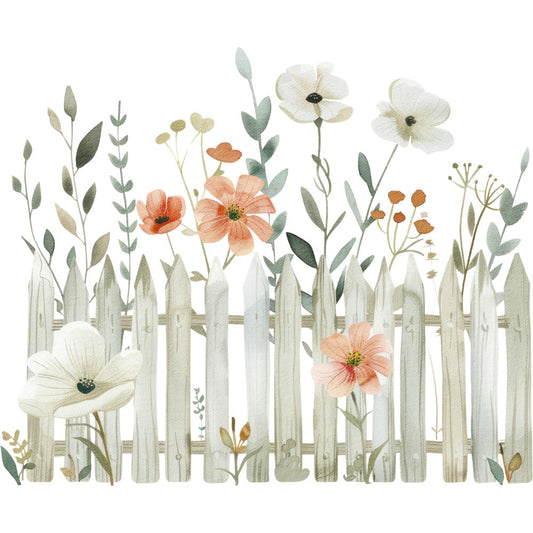 Watercolor Farm Fabric Panel 106