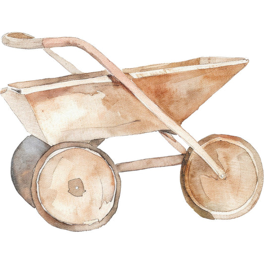 Watercolor Farm Fabric Panel 22