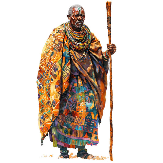 Watercolor Africa Fabric Panel 29
