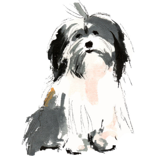 Handdrawn Doodle Dog Fabric Panel 25