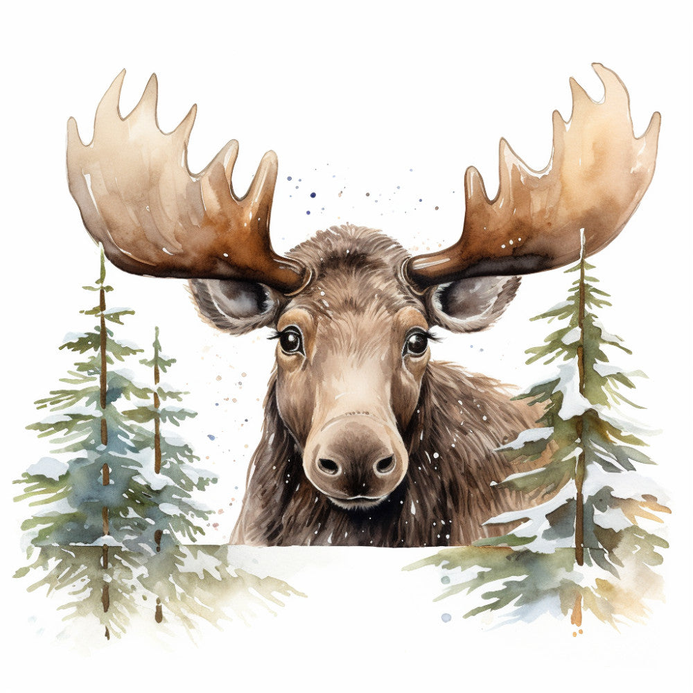 Peeking Moose Fabric Panel 6