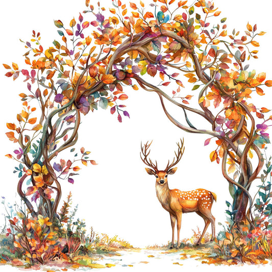 Deer in Nature Fabric Panel 6