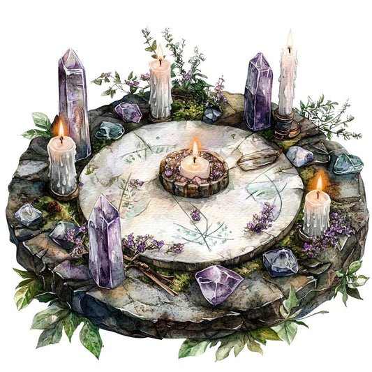 Watercolor Witch Fabric Panel 16