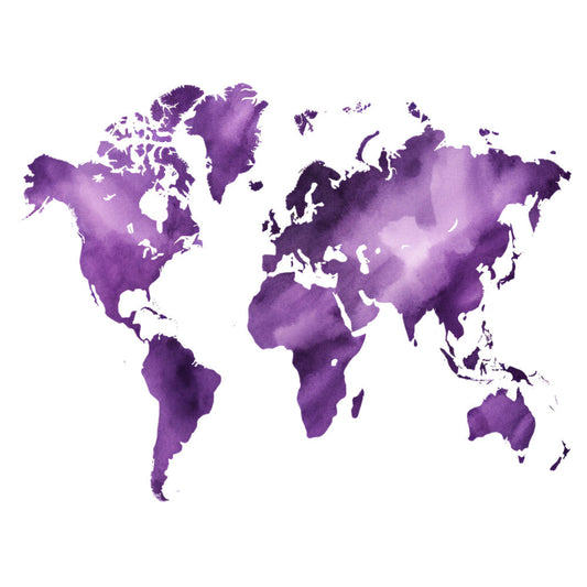 Colorful World Map Fabric Panel 18