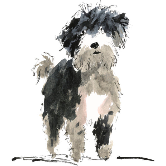 Handdrawn Doodle Dog Fabric Panel 22