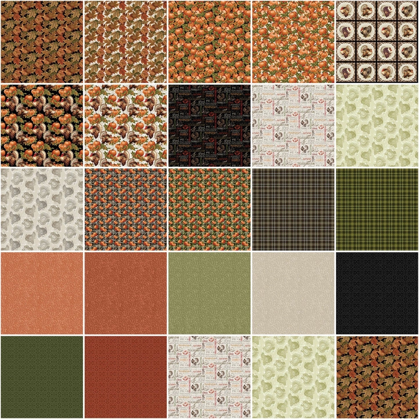 Turkey Time Fabric Collection - 8 Fat Quarter Bundle